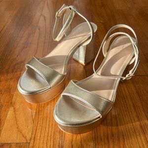 Stuart Weitzman Gold Platform Sandals